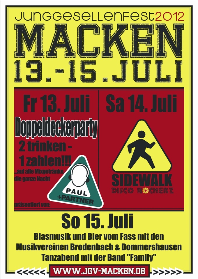 Junggesellenfest Macken vom 13.-15. Juli